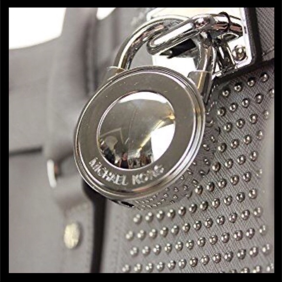 MICHAEL KORS Hamilton Large Micro Studded Leather Tote Pearl Grey - Picture 2 of 8